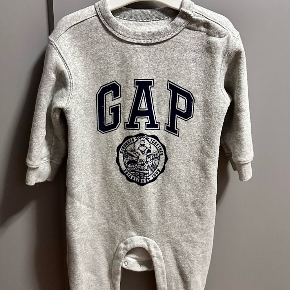 GAP { Sesame Street. Graphic footless one-piece.